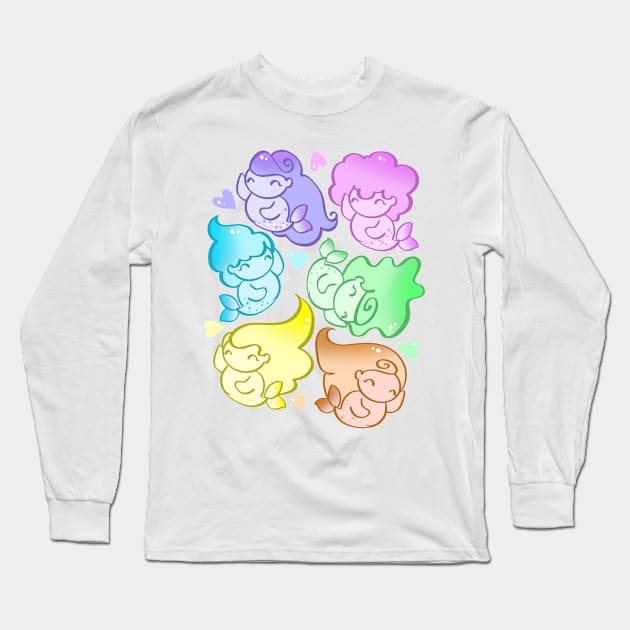 Rainbow Merfolk Long Sleeve T-Shirt by Toni Tees